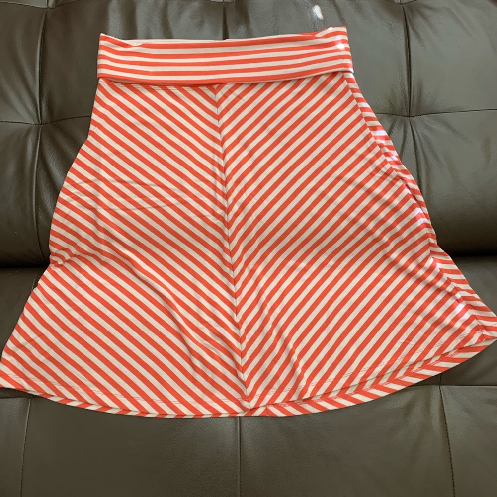 Coral Striped Skirt